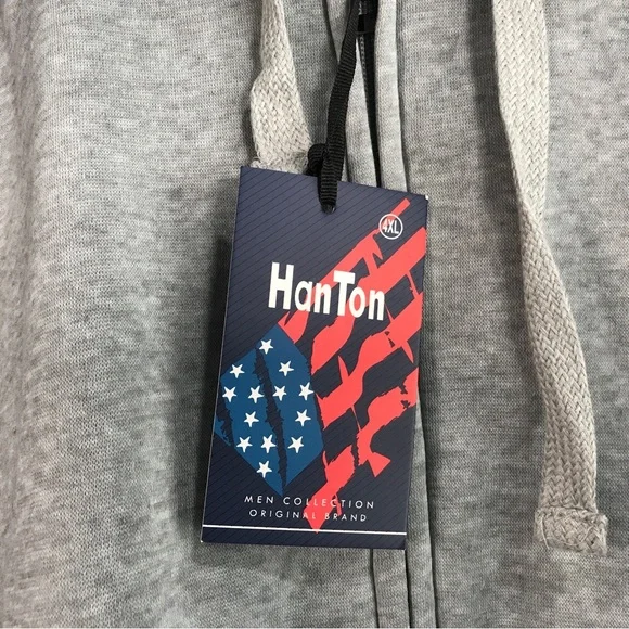 HanTon Faux Fur Lined Zip Hoodie, Size 4XL - Light Grey Men´s Sweatshirts & Hoodies